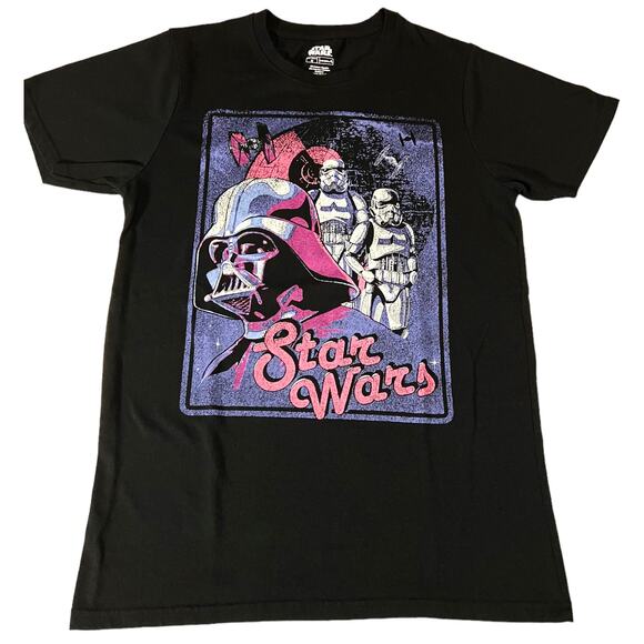 Star Wars Darth Vader Stormtrooper Retro Graphic T-Shirt Men’s Medium Black - Picture 1 of 8